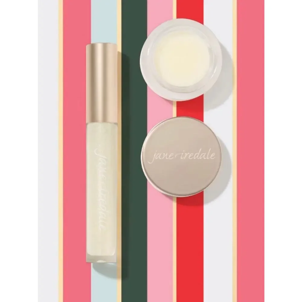 Jane Iredale Sugar & Ice Lip Scrub + HydroPure Gloss Duo Hydrating Lip Care Set